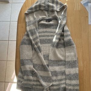 Eddie Bauer Gray and Cream Knit Cardigan
